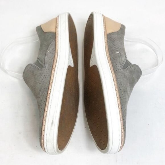 Ugg Adley Slip On Sneaker Perforated Suede White Wall Gray Size 8.5 - Picture 6 of 11